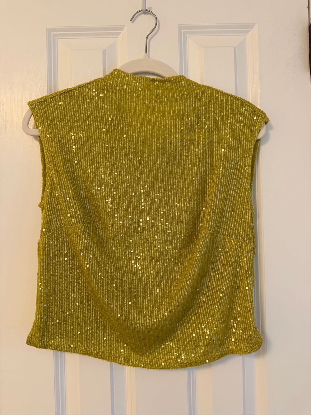 Anthropologie Sequin Mock-neck Tank